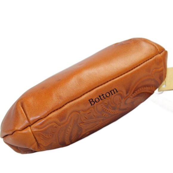 Patricia Nash Savena Burnished Tooled Golden Brown Leather Clutch Wristlet (NWT) - Picture 5 of 7